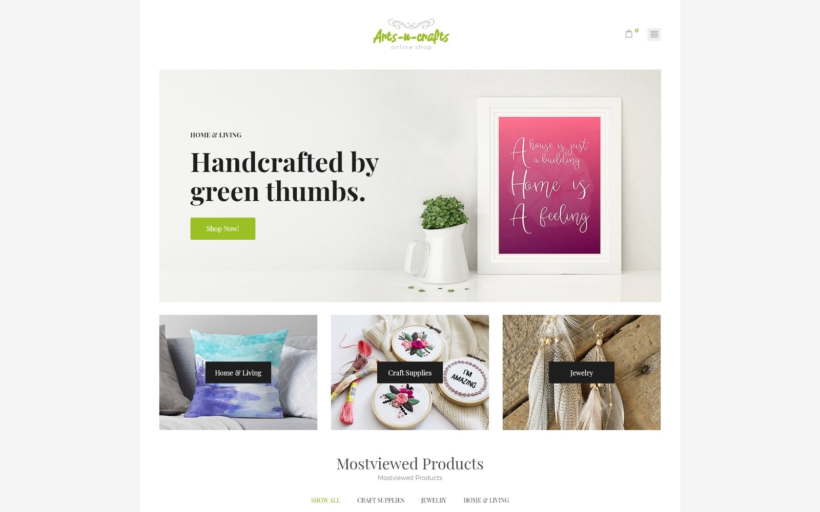 WooCommerce Theme namens "Arts-n-crafts - Handmade Art Elementor" #71971