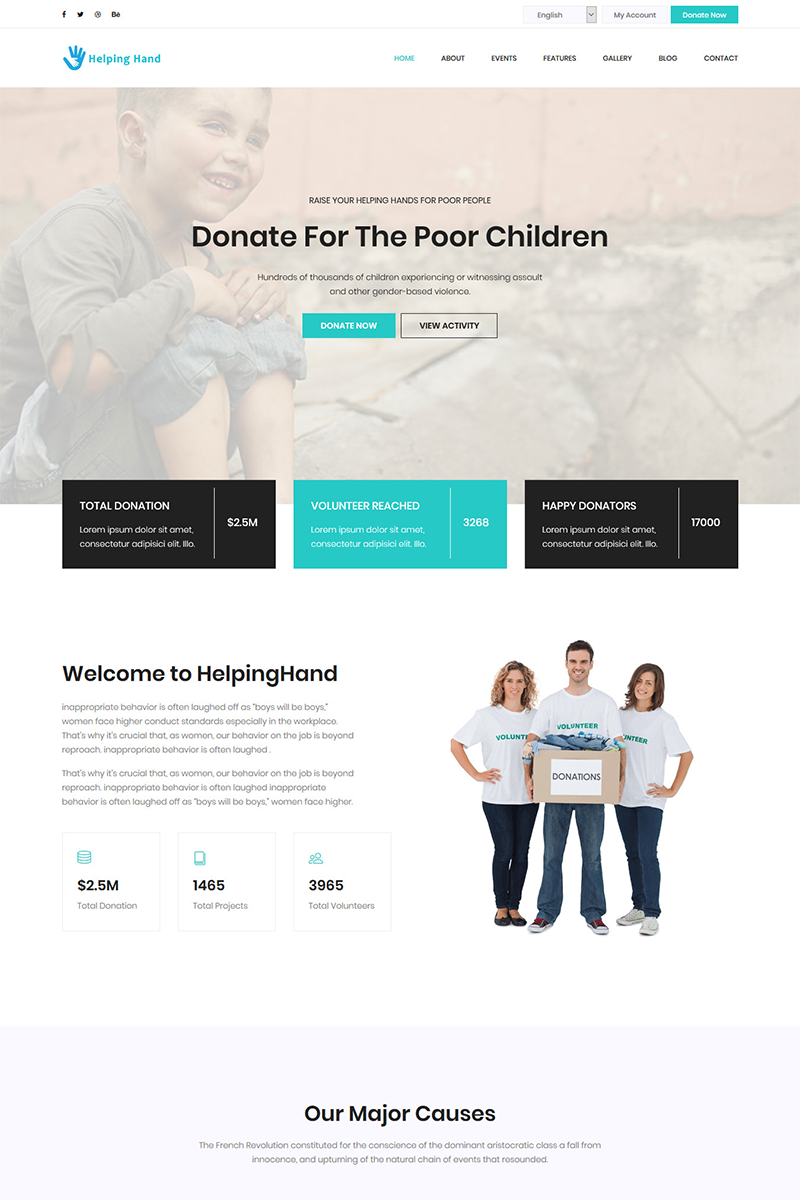 HelpingHand - Charity & Donation HTML5 Template Landing Page Template
