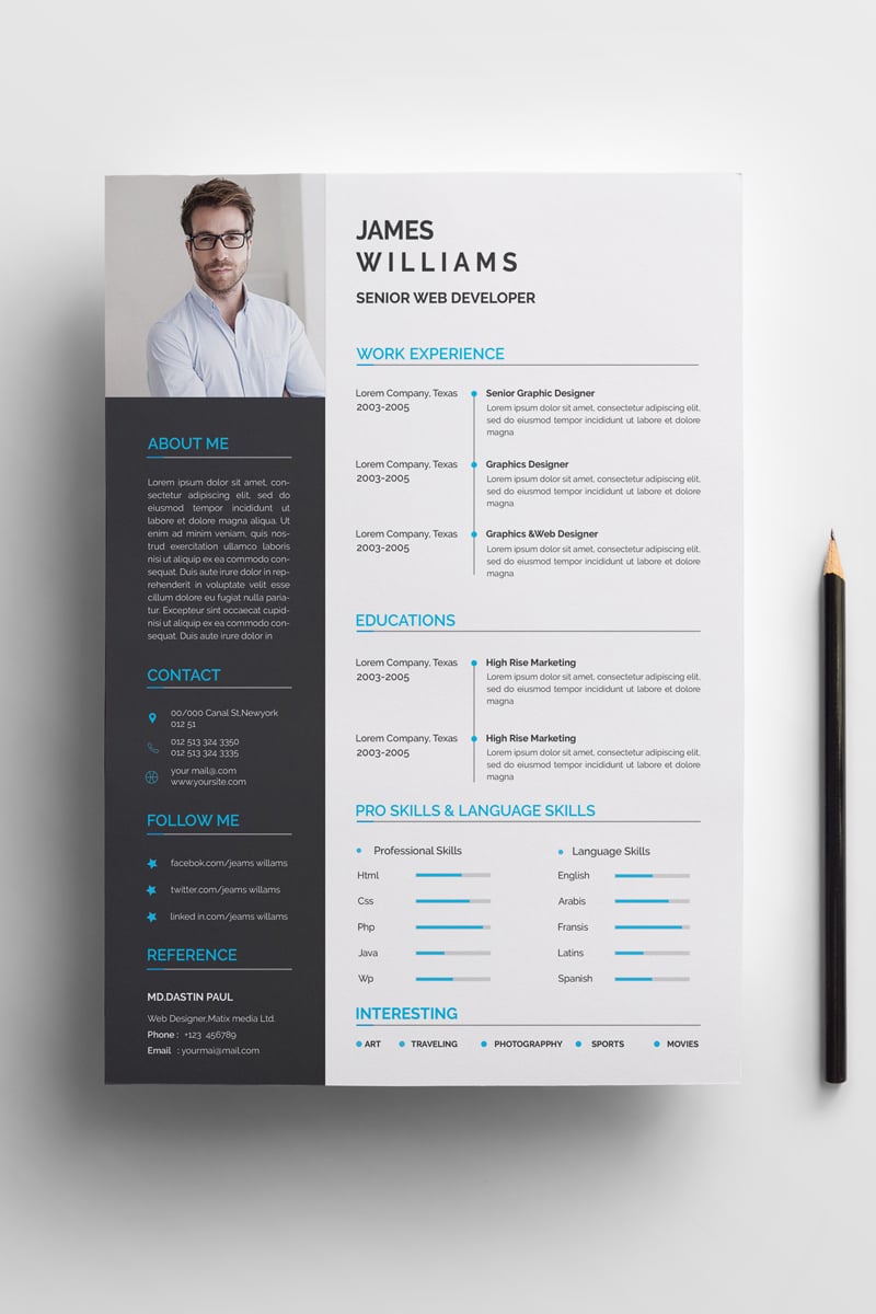 "James Williams -" CV Template №72045 - screenshot