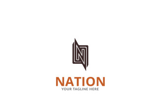 Nation N Letter Logo Template