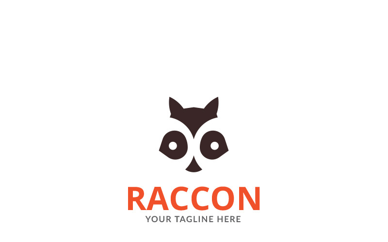 Raccoon Face Logo Template