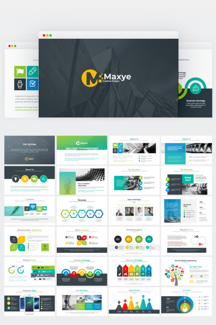 Template #73223 Powerpoint Business Webdesign Template - Logo template Preview