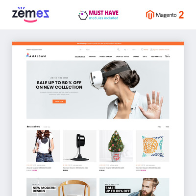 Amalgam - Wholesale Light Minimal eCommerce Ready-to-Use Magento Theme #73230