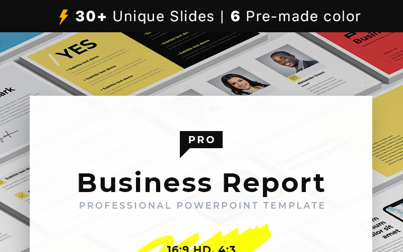 Business Report PRO PowerPoint template PowerPoint Template