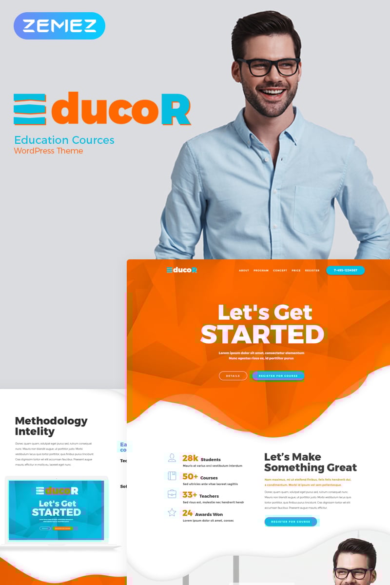 Educor - Education Courses Elementor WordPress Theme - screenshot
