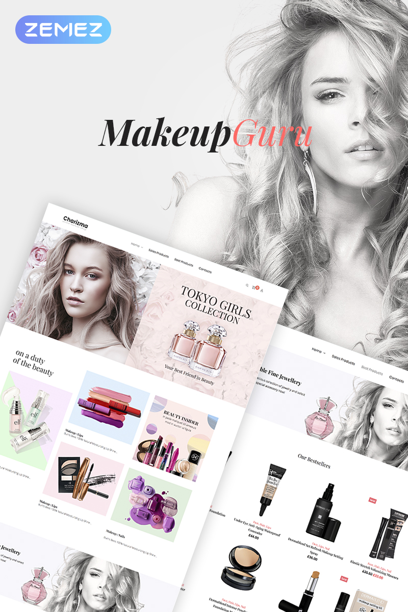 Responsywny motyw WooCommerce MakeupGuru - Cosmetic Store Elementor #73212