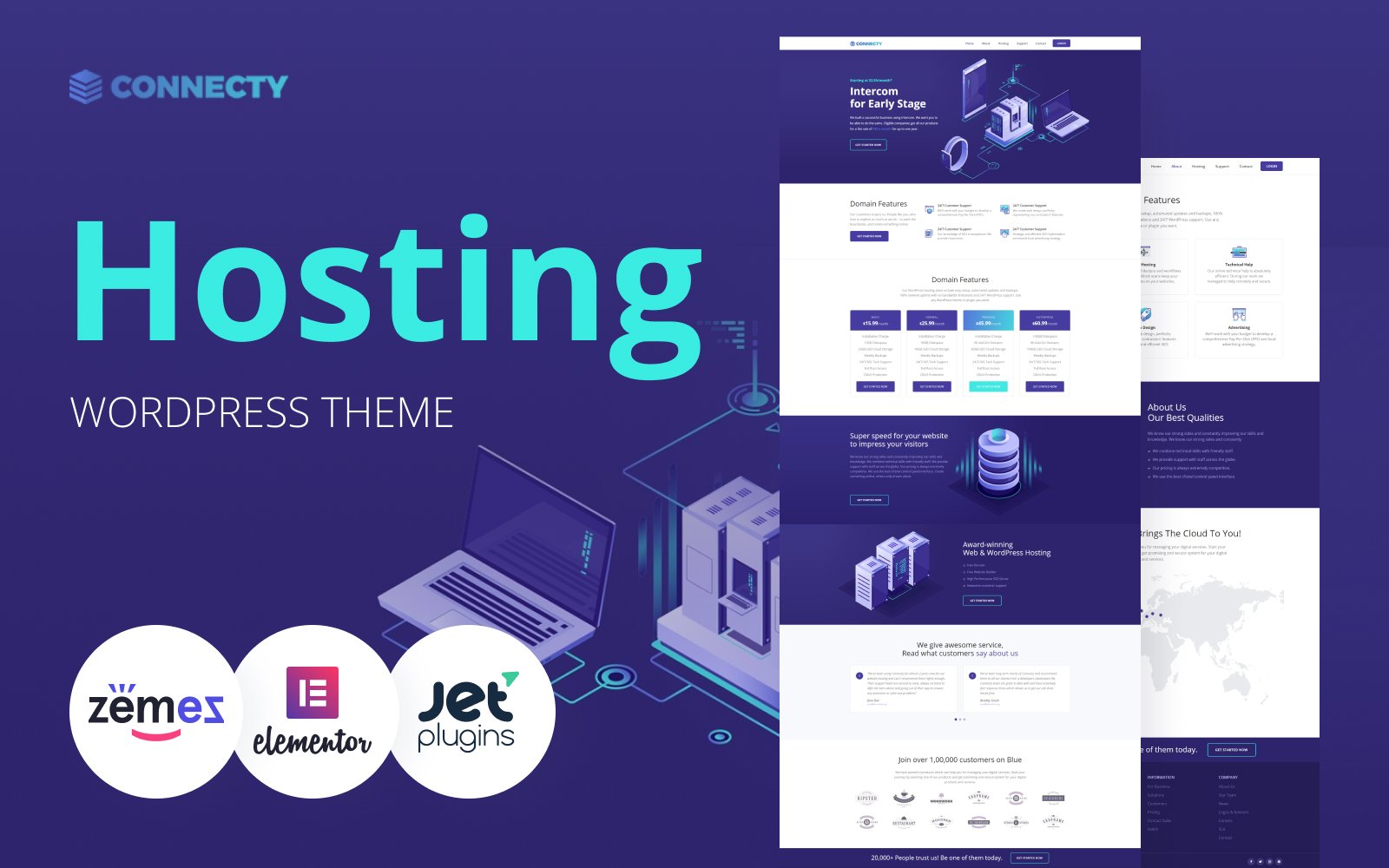 Connecty - Hosting WordPress Elementor Theme WordPress Theme