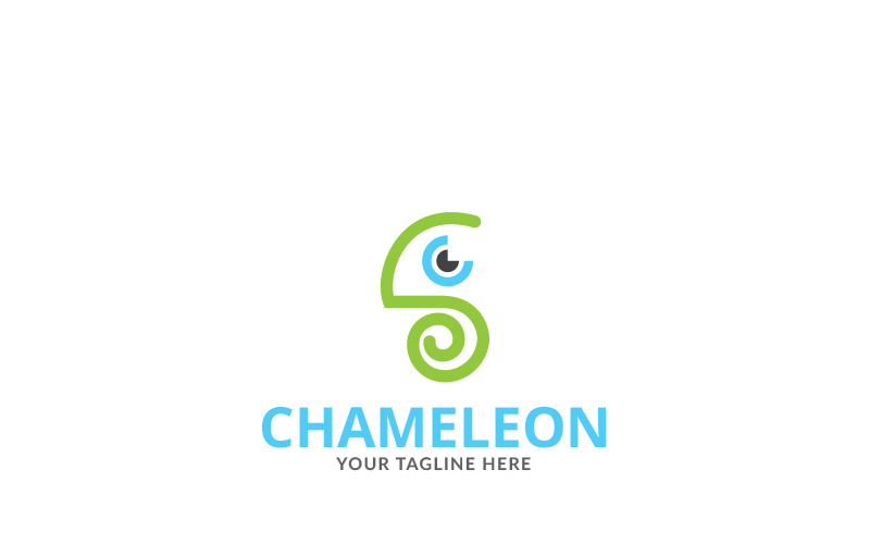Cute Chameleon Design Logo Template
