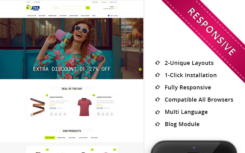 Extra Power: The Ultimate Multipurpose Opencart Responsive Store OpenCart Template