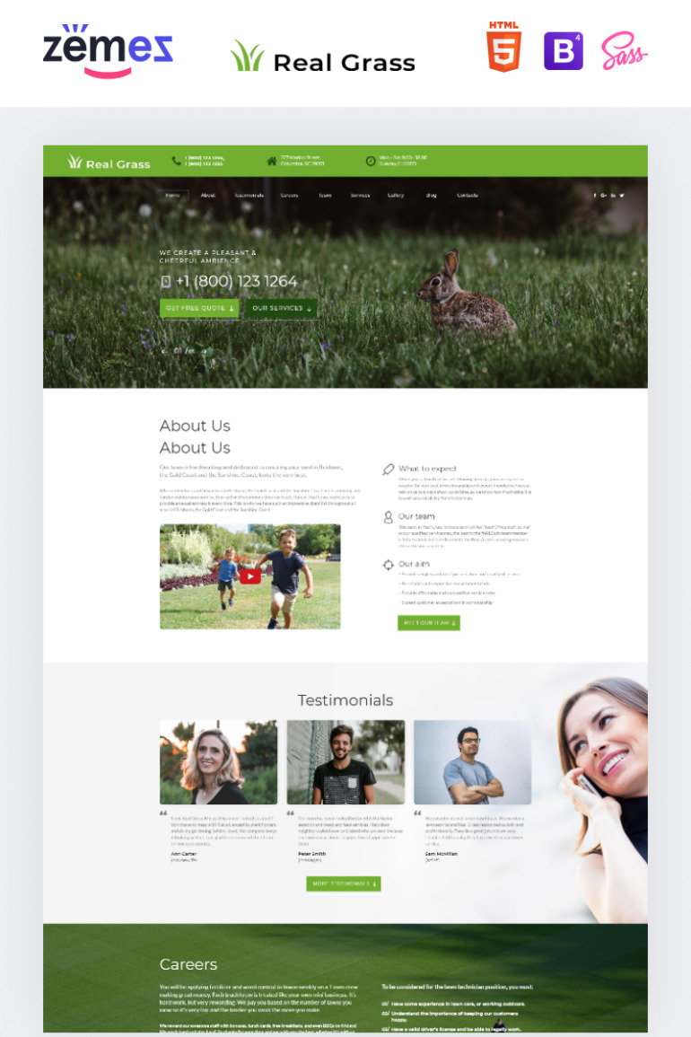 Real Grass - Garden Maintenance HTML Landing Page Template