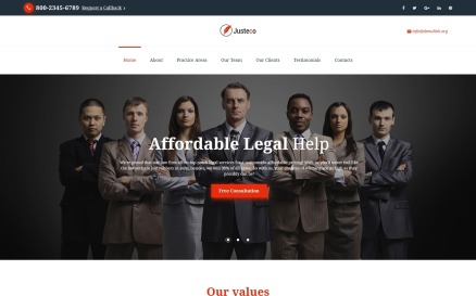 Justeco - Fancy Law Firm HTML Landing Page Template
