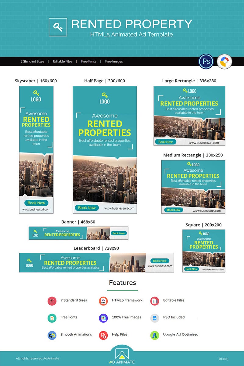 Animated Banner "Real Estate | Rented Property Ad" #73485 - captura de pantalla