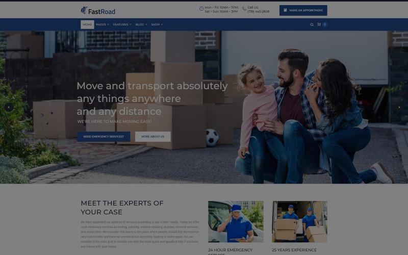 FastRoad - Moving Company Responsive WordPress Elementor Theme WordPress Theme
