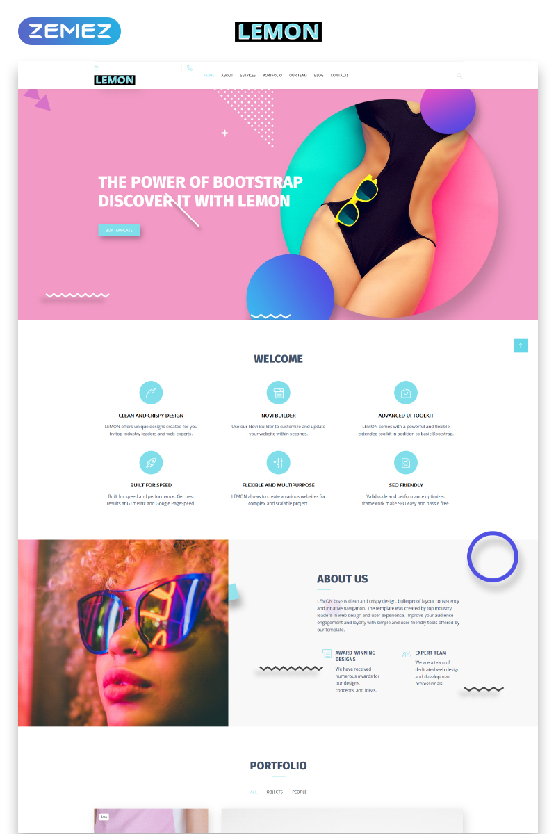 Modello Siti Web Responsive #73433 "Lemon - Design Company Responsive HTML" - screenshot
