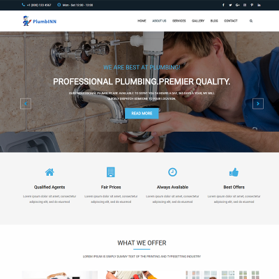 Plumbinn - Plumbing and Repairing Landing Page Template #73410