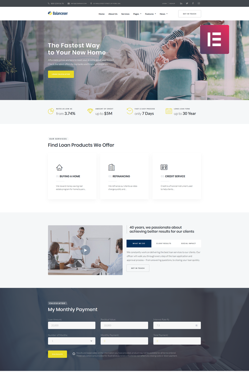 Responzivní WordPress motiv "Balanceser - Financial Services Elementor" #73448