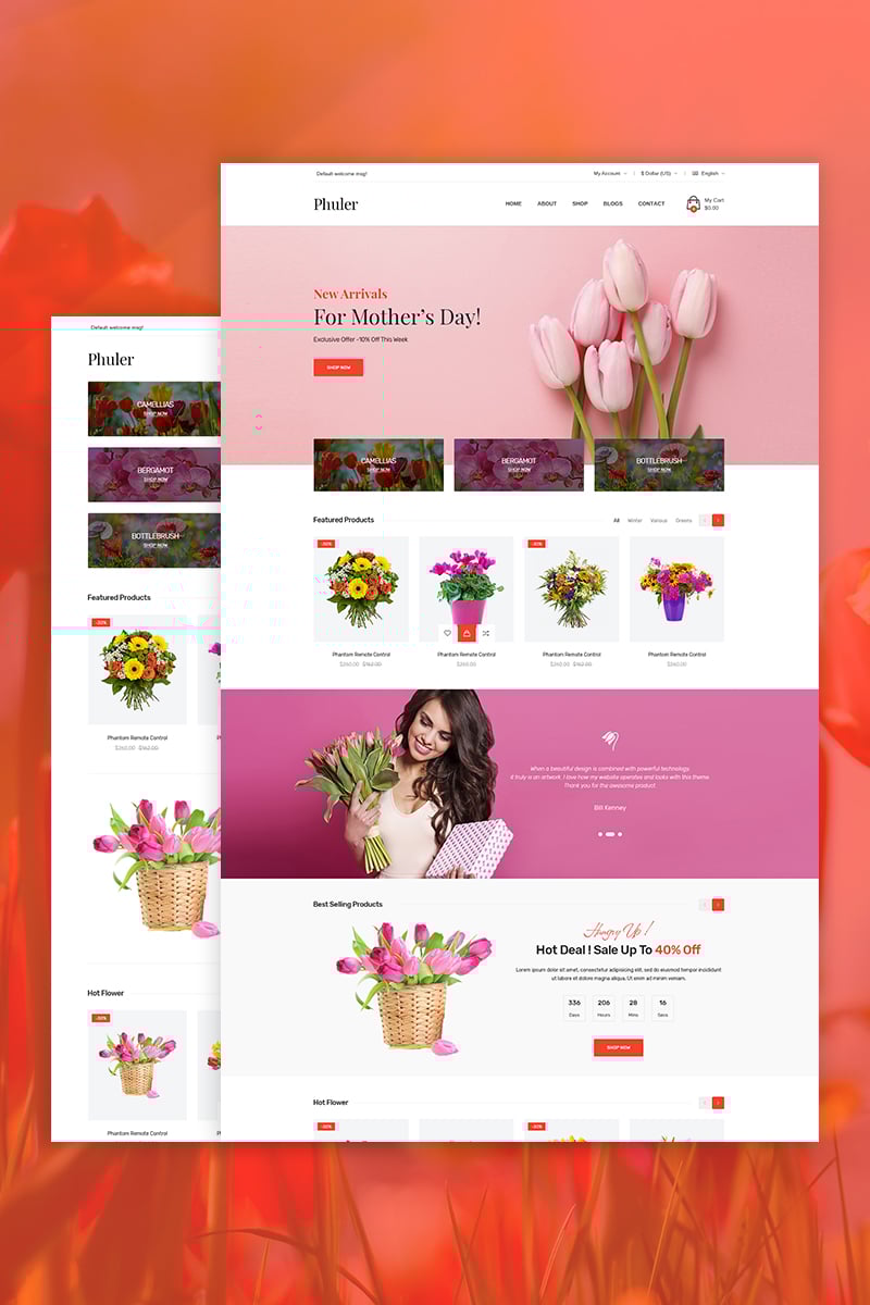 WooCommerce Theme namens "Phuler - Flower Shop" #73472
