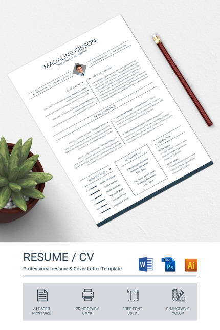 Template #73558 Clean Resume Webdesign Template - Logo template Preview