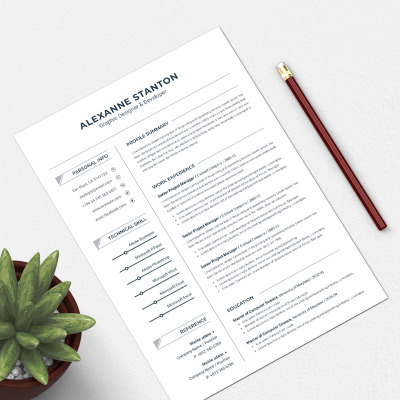Resume Template #73569 Alexanne Stanton Clean