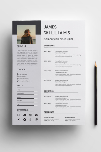 Template #73598 Clean Resume Webdesign Template - Logo template Preview