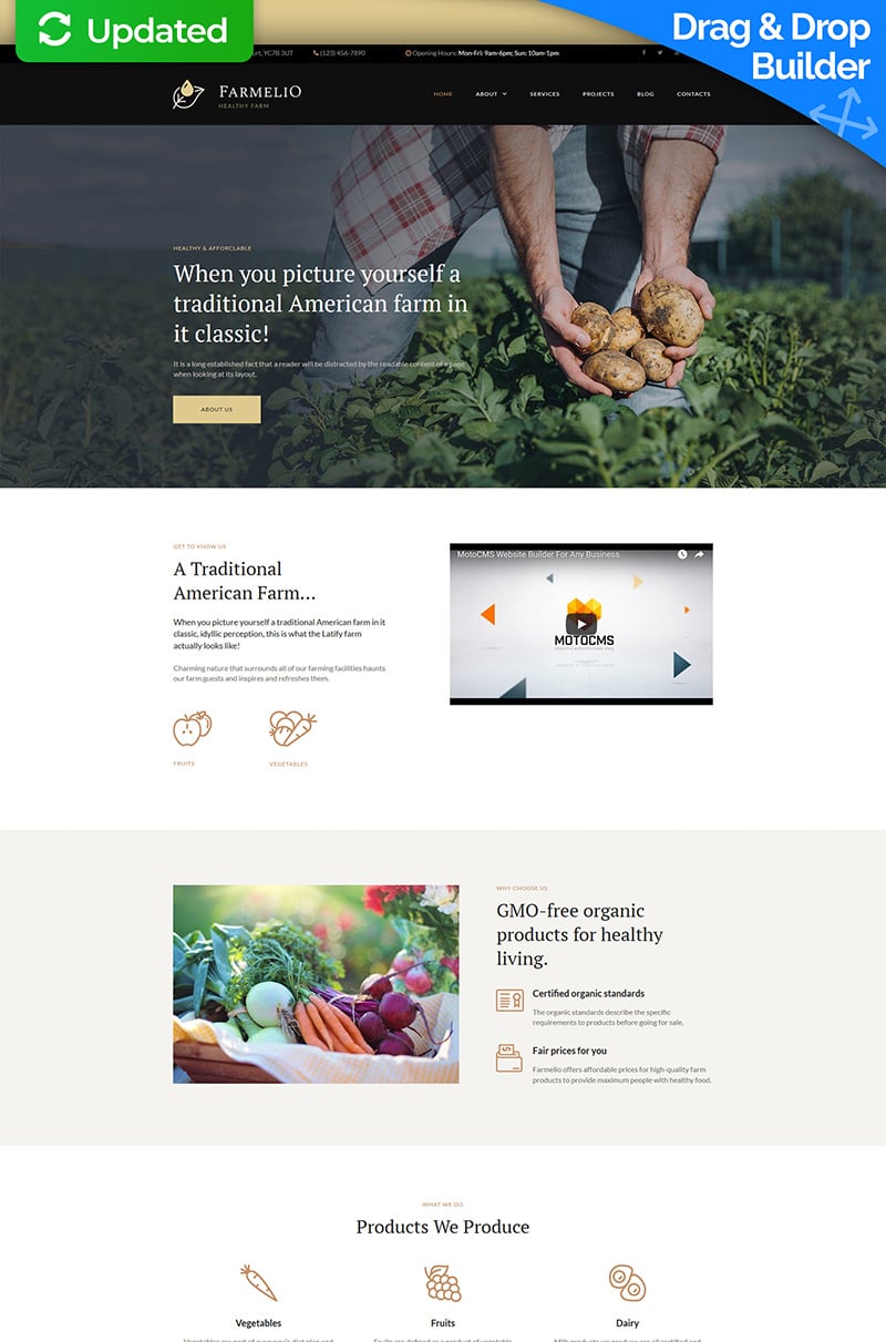 Farmelio - Farm Moto CMS 3 Template