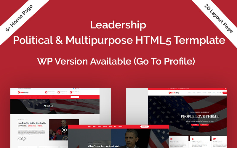 Leadership Political Bootstrap HTML5 Website Template