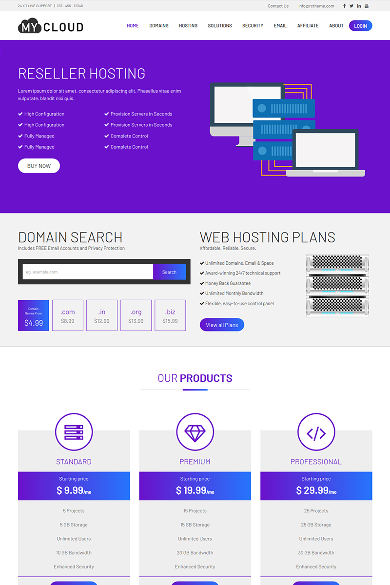 My Cloud Website Template - screenshot