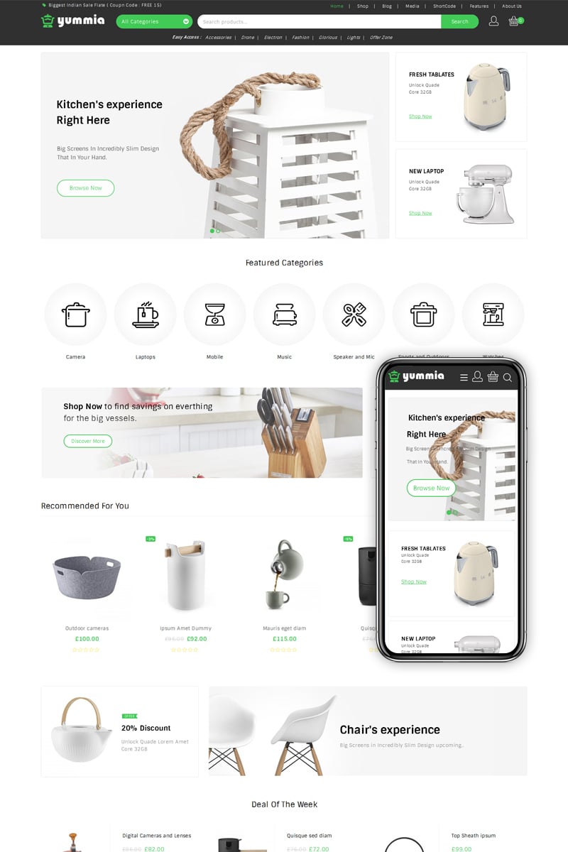 Yummia Multi Store WooCommerce Theme - screenshot