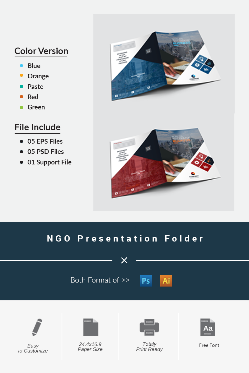 NGO Presentation Folder - Corporate Identity Template
