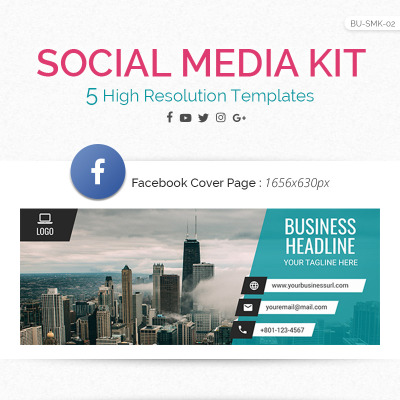 Logix Social Media Kit - Facebook, Twitter, YouTube, Instagram & Google+ Social Media