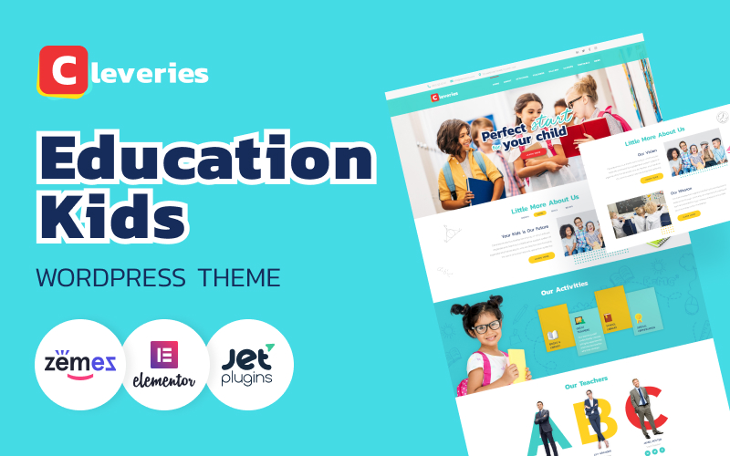 Cleveries - Education Kids WordPress Elementor Theme WordPress Theme