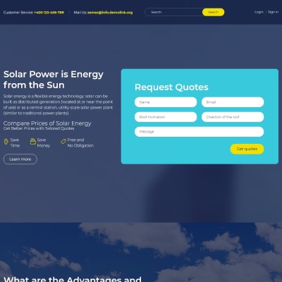 Thème Joomla adaptatif  pour site d'énergie solaire