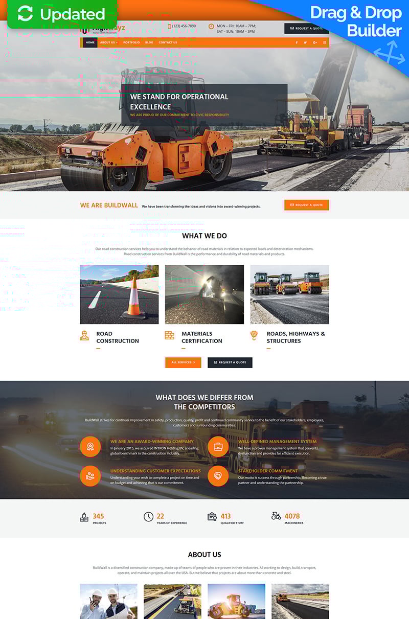 Highwayz - Road Construction Moto CMS 3 Template