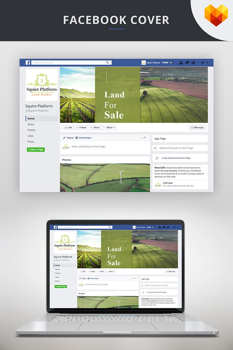 Medios Sociales "Land Broker Facebook Timeline Cover" #73672 - captura de pantalla