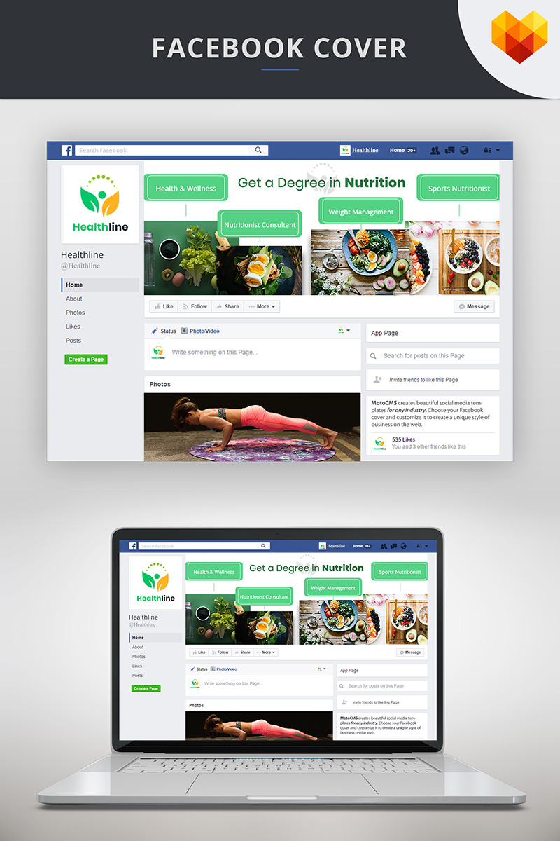 Medios Sociales "Nutrition Timeline Cover For Facebook" #73674 - captura de pantalla