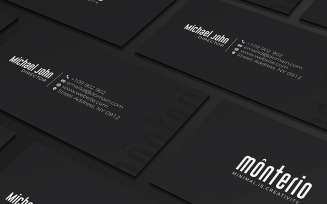 Minimalist Black Business Card - Corporate Identity Template