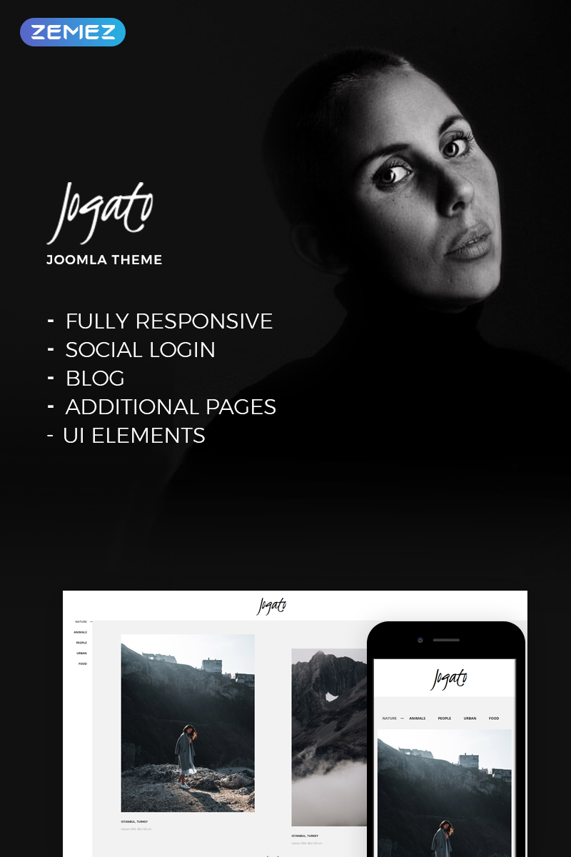 Plantilla Joomla "Jogato - Photographer Portfolio" #73617