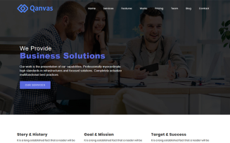 Qanvas - Multipurpose Business, Agency, Consultant and Corporate HTML5 Template Landing Page Template