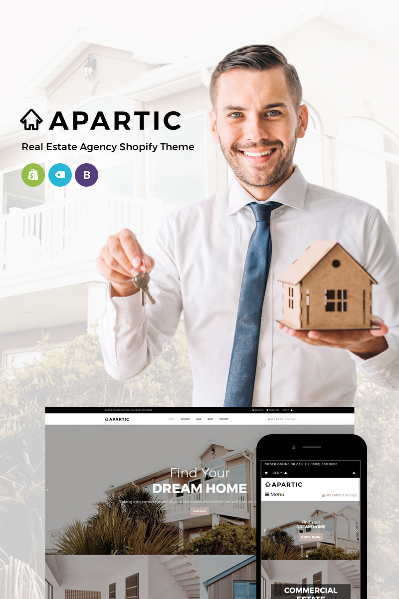 Responsywny szablon Shopify Apartic Real Estate #73636 - zrzut ekranu