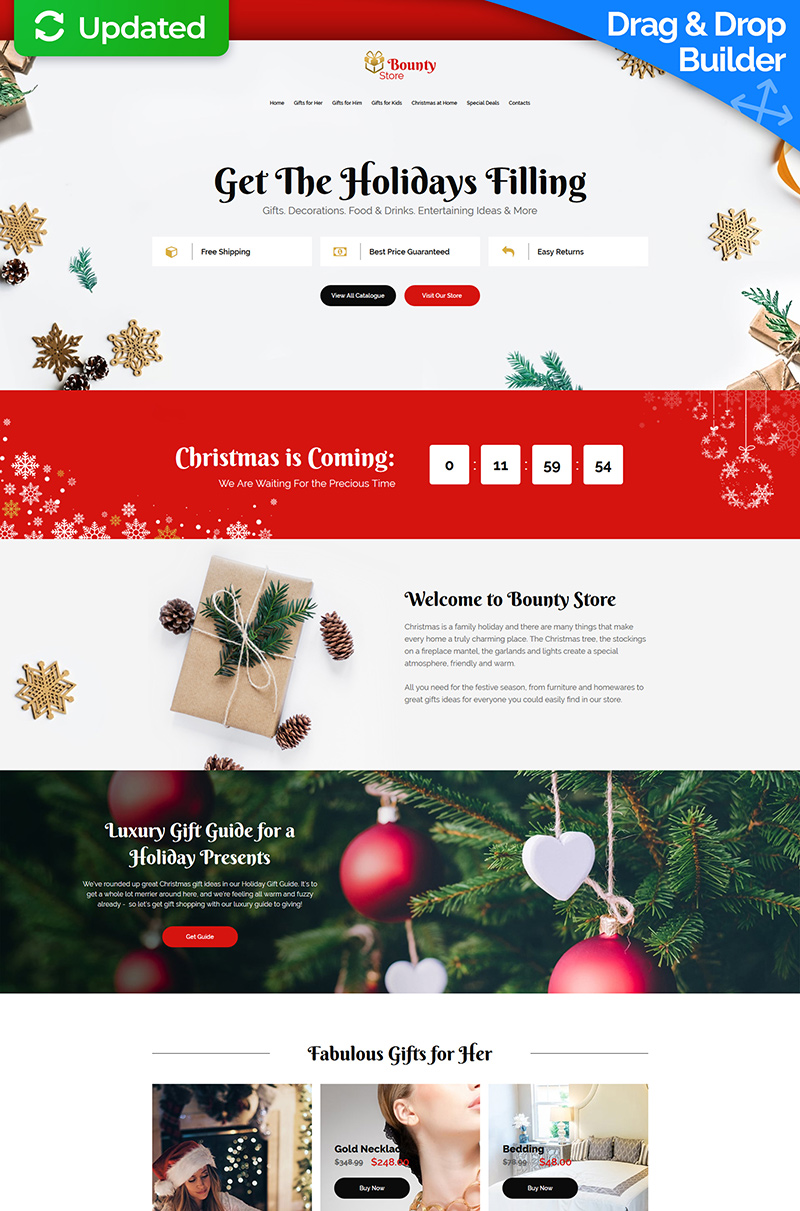 Responzivní Šablona mikrostránek "Bounty Store - Christmas" #73648 - screenshot