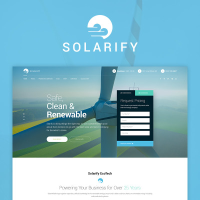 Solar Energy Responsive WordPress Motiv
