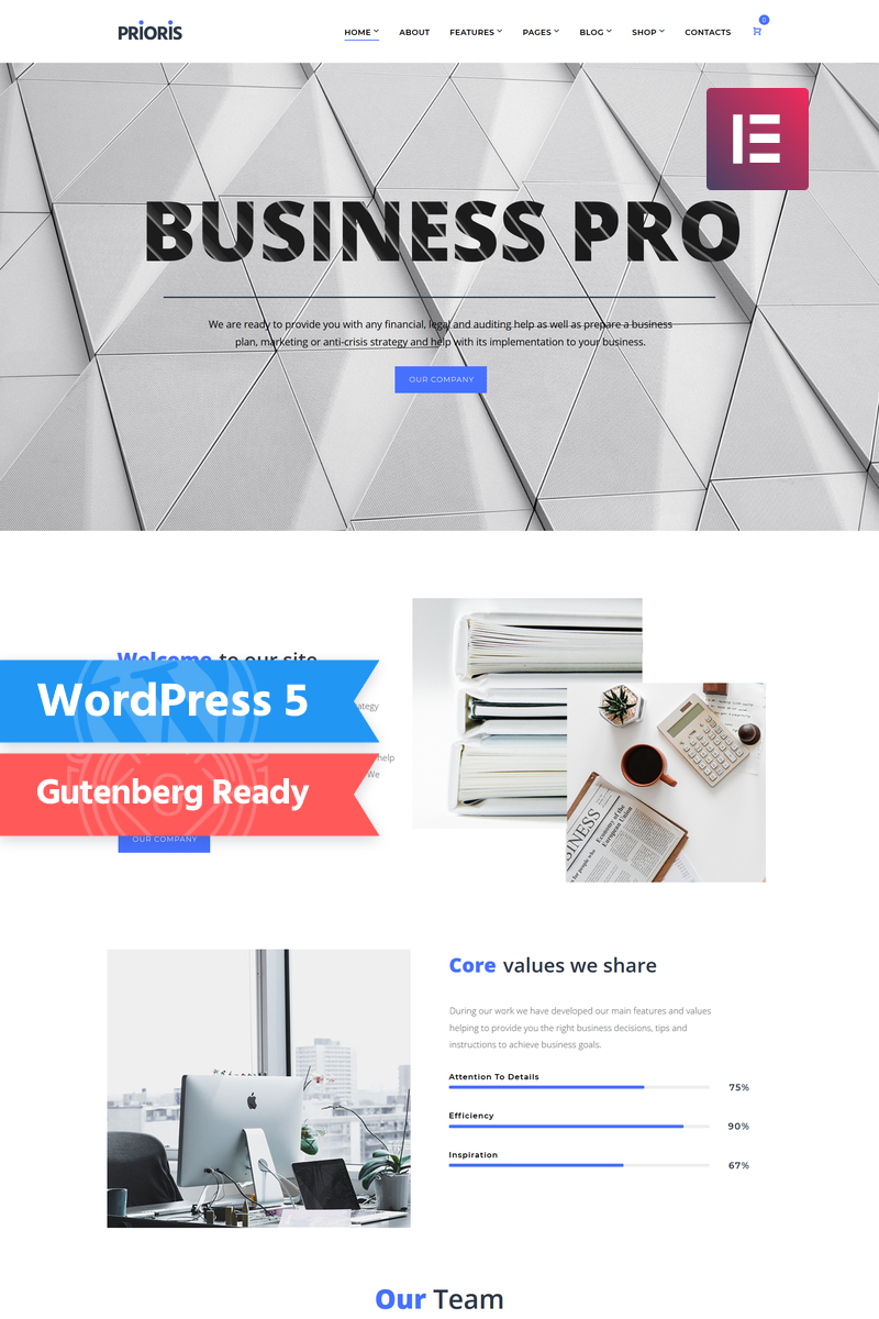 Prioris - Consulting Agency WordPress Elementor Theme