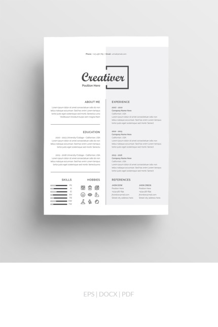 Template #73743 Resume Minimal Webdesign Template - Logo template Preview
