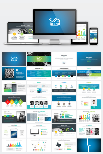 Template #73761 Powerpoint Business Webdesign Template - Logo template Preview