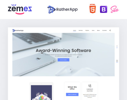 RatherApp - Software Company HTML Landing Page Template