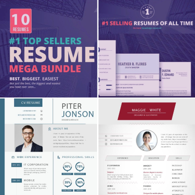 Top Selling Resume/CV Bundle: 10 Templates Bundle