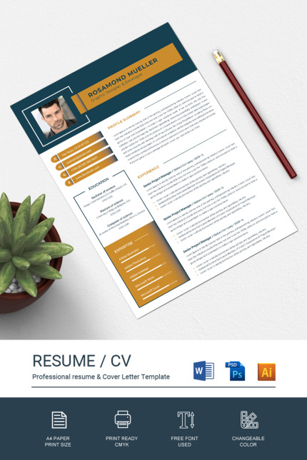 Template #73788 Clean Resume Webdesign Template - Logo template Preview