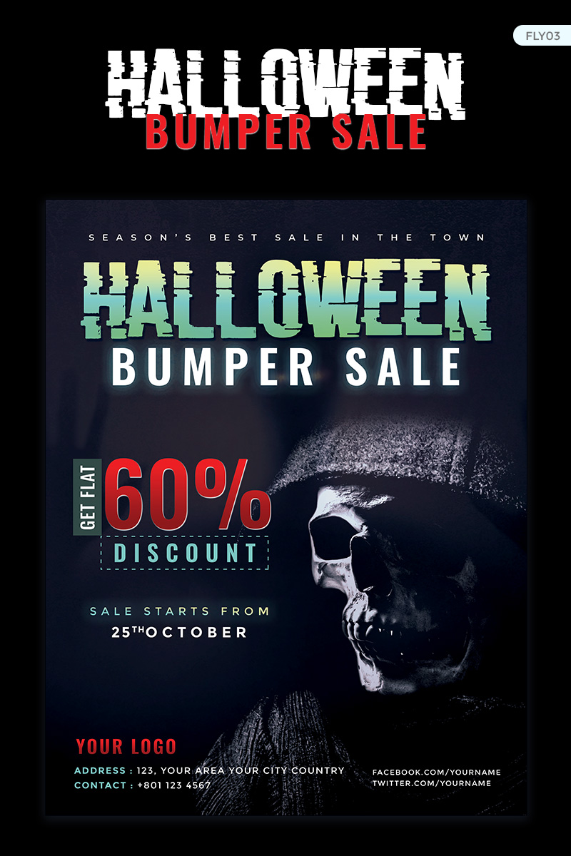 "Halloween Bumper Sale Flyer" design d'Entreprise Premium #73757 - screenshot