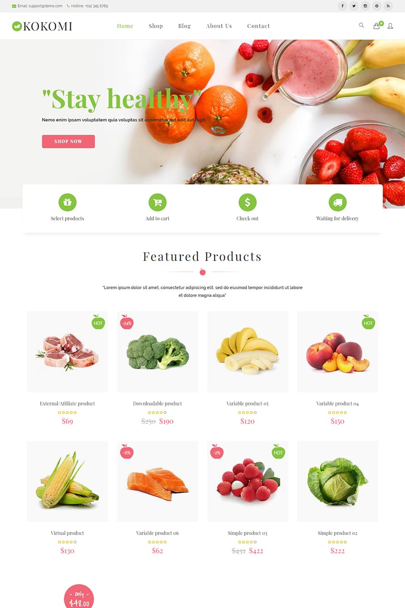 Kokomi - Organic & Food WordPress WooCommerce Theme - screenshot