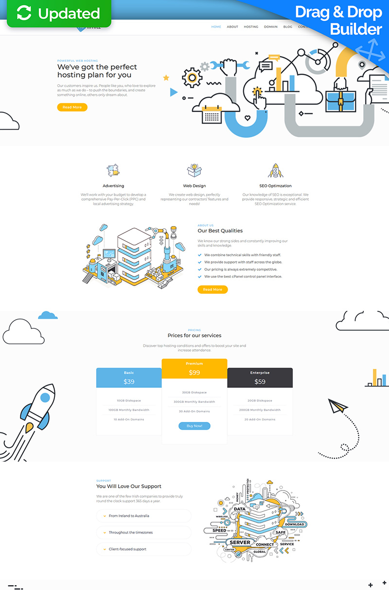 NoLimitz - Hosting Moto CMS 3 Template - screenshot